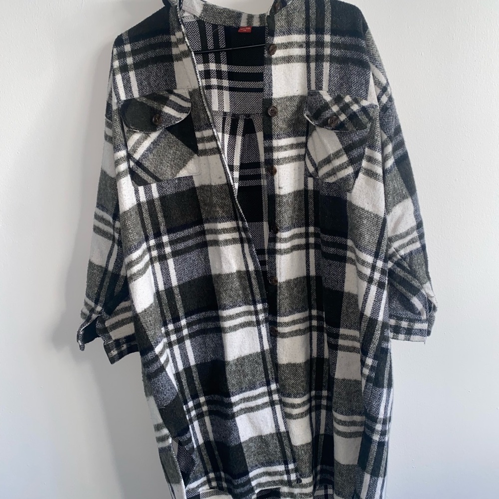 Plaid Button-Up Shirt Jacket